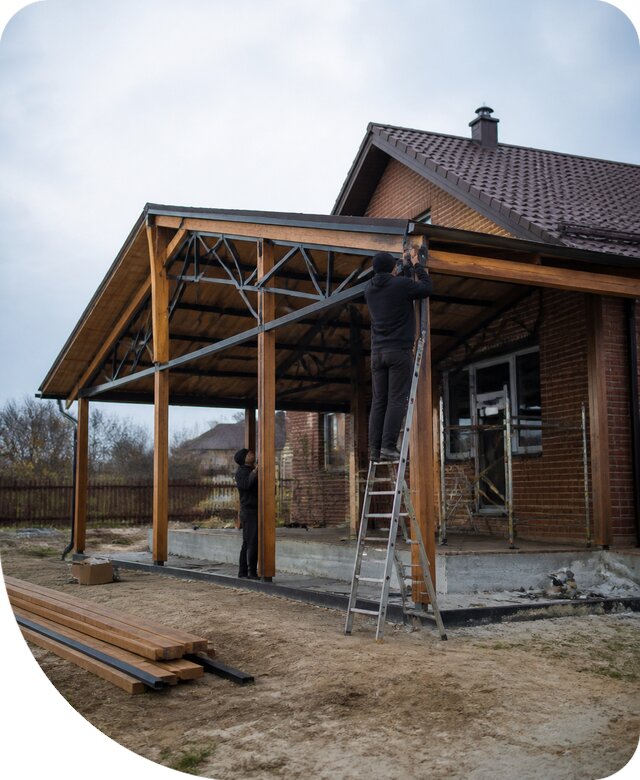 Пристройка навеса к дому и участку в Симферополе под ключ